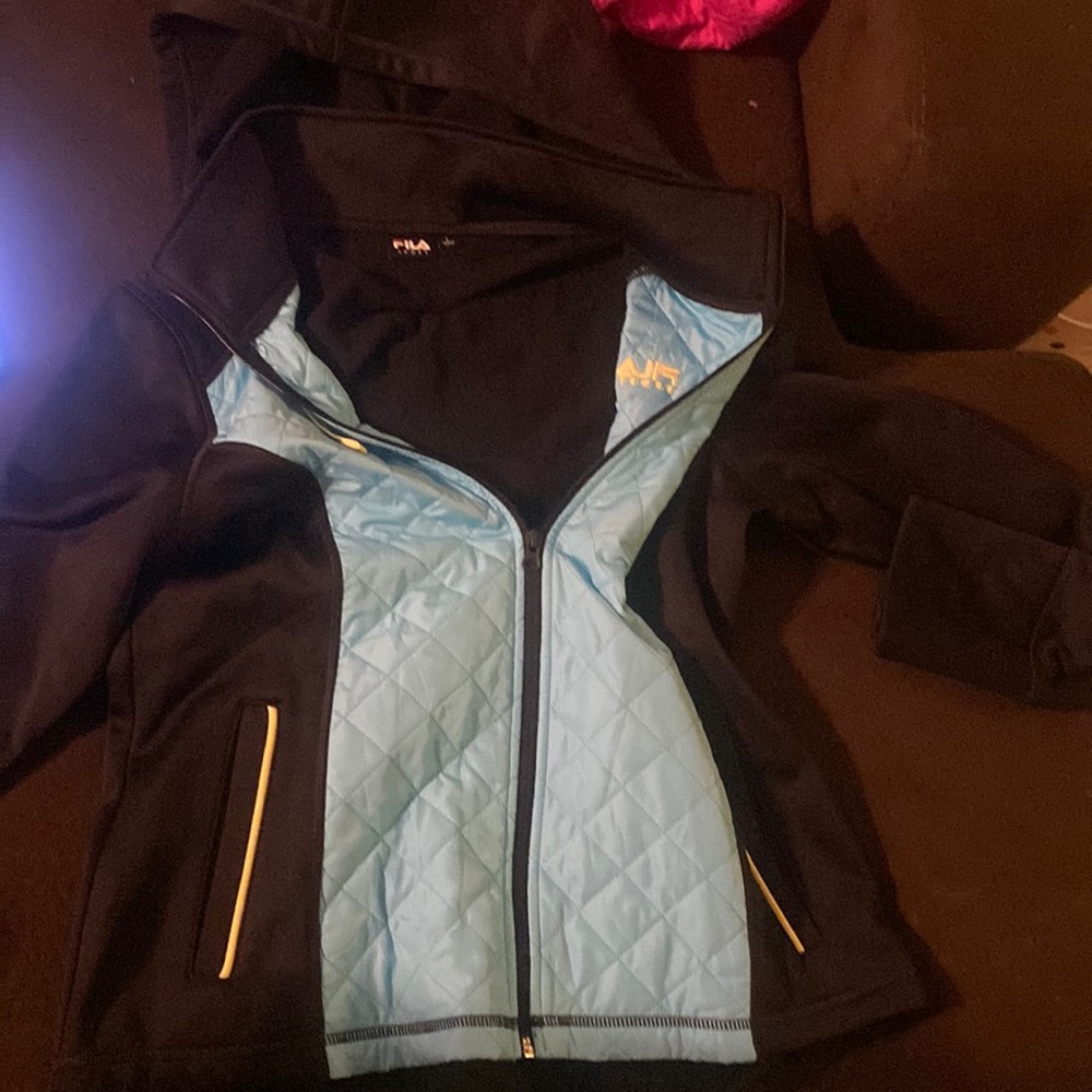 Jacket teal and black